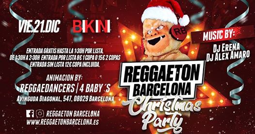 Fiesta: Viernes – Reggaeton Bcn en Bikini • Luna: Clubs Drinks